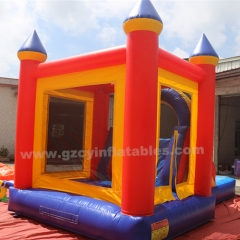 Commercial inflatable castle slide combo with swimming pool
