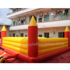 Orange Bull Riding Arena Inflatable Mechanical Rodeo Bull