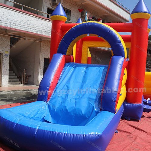 Commercial inflatable castle slide combo with swimming pool