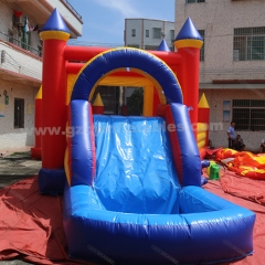Commercial inflatable castle slide combo with swimming pool