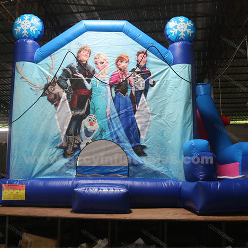 Frozen Inflatable Castle Slide Combo