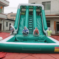 Inflatable bouncing castle double slide with pool