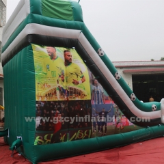 Inflatable bouncing castle double slide with pool