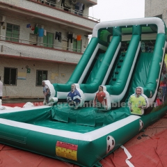 Inflatable bouncing castle double slide with pool