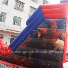 Commercial Spiderman inflatable castle slide combo with swimming pool