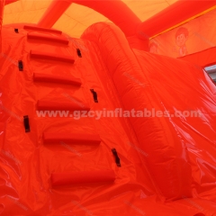 Amusement park orange bus kids inflatable castle bounce house