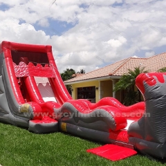 pvc large obstacle course outdoor playground inflatable water slide with pool for kids adult