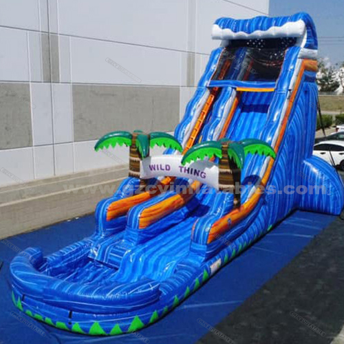 Inflatable Jungle Water Slide with Pool ,Inflatable Marble Palm Tree Bouncer Slide