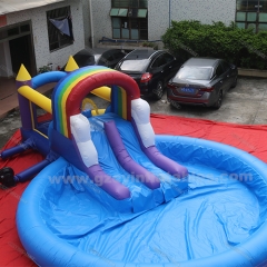 kids Party Outdoor Inflatable Bouncer Bounce Castle Water Slide with big pool