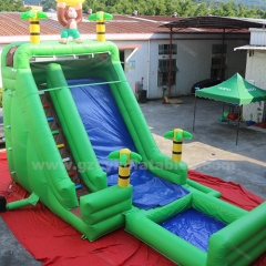 Inflatable Backyard Monkey Palm Tree Bounce House Slide Combo with Pool