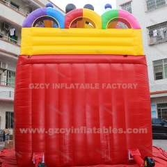 Giant Mickey Theme Park Castle Inflatable Slide