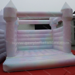 Rainbow Color Inflatable Wedding Bounce House