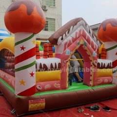 Candy theme inflatable jumping castle amusement park bouncy house