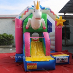 Unicorn inflatable jumping castle with slide