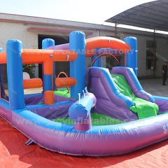 Octopus themed backyard fun inflatable water slide