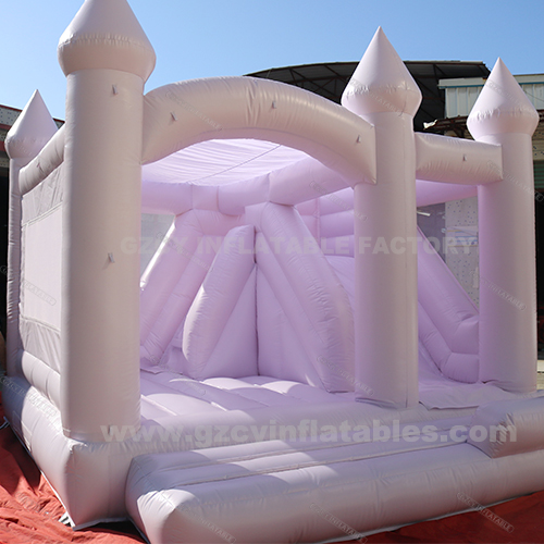 Purple Inflatable wedding bounce castle with slide