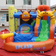 inflatable backyard water slide with pool