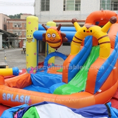 inflatable backyard water slide with pool