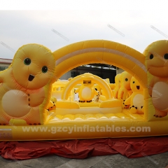 Giant commercial grade cartoon inflatable obstacle inflatable playground jumping trampoline