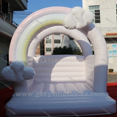 Inflatable rainbow bounce house mini jumping castle for kids