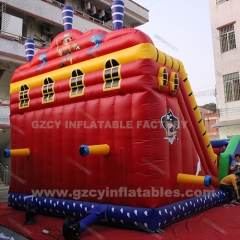 Outdoor giant inflatable bouncer pirate ship boat bounce house slide combo