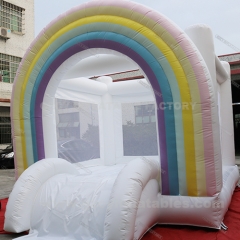 Inflatable Bounce House Wedding Rainbow Castle with slide
