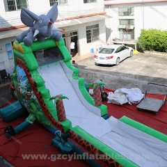 Commercial party large slide inflatable jungle jumping bouncing castle