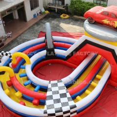 Race Car Course Inflatables Carnival Games Ride Figure 8 Obstacle Course