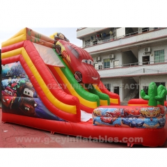 Amusement Park Car Theme Water Slide Backyard Inflatable Bounce Slide