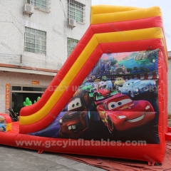 Amusement Park Car Theme Water Slide Backyard Inflatable Bounce Slide