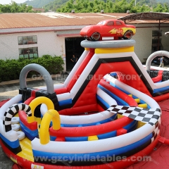 Race Car Course Inflatables Carnival Games Ride Figure 8 Obstacle Course