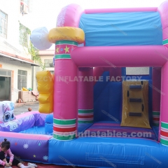 Unicorn Inflatable Castle Slide Combo with Pool