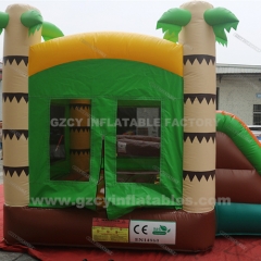 Palm Tree Bounce House With Double Lane Slide Bouncy Castle Combo For Kids