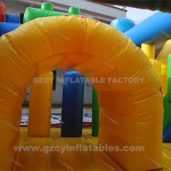 Block inflatable jumping castle with slide