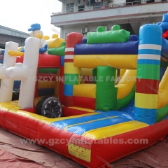 Block inflatable jumping castle with slide