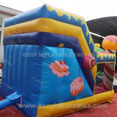 Ice cream themed inflatable castle with slide