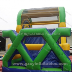 Outdoor adult sports game large inflatable obstacle course with water slide