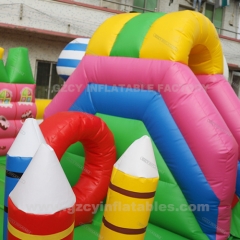 Candy Inflatable Bouncer Jumping Castles With Slide