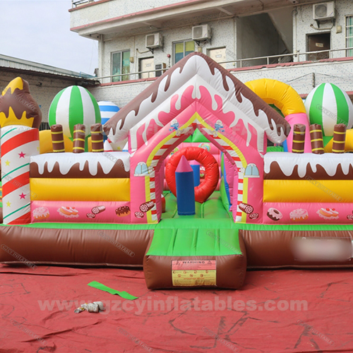 Candy Inflatable Bouncer Jumping Castles With Slide