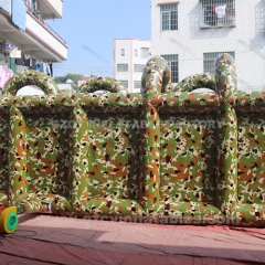 Giant camouflage inflatable maze