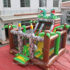 Dinosaur Park Outdoor kids Inflatable Bouncy Castle slide combo