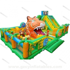 Animal Theme Park Inflatable Castle Slide Combo