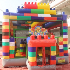 Lego inflatable bounce house slide combo