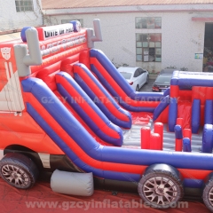 Inflatable Big Truck Obstacle Race Castle Combo