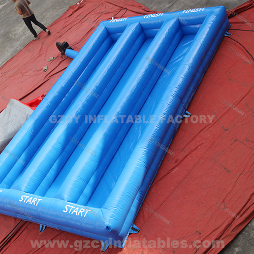 square blue inflatable pool