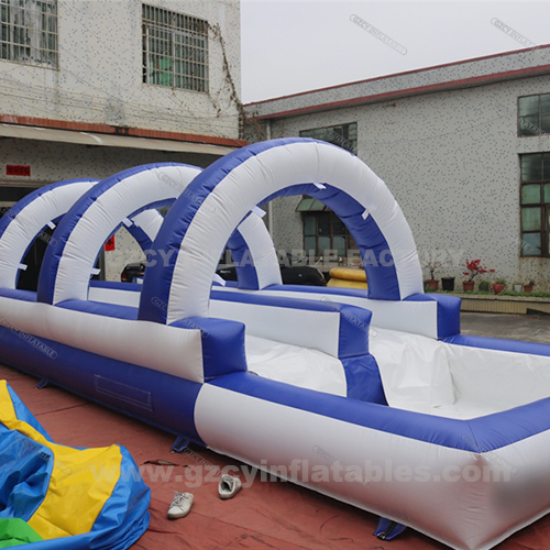 Backyard commercial inflatable water park double lane slide