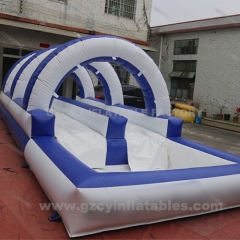 Backyard commercial inflatable water park double lane slide