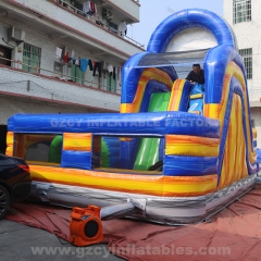 Outdoor Kids Party Large Inflatable Obstacle Course commercial bounce house With Water Slide