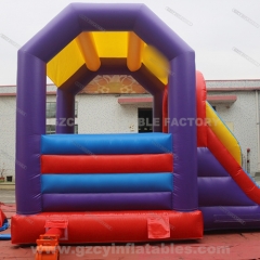 New design cartoon inflatable bouncer double slide bounce house combo