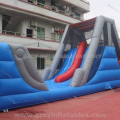 Commercial Large Amusement Park Obstacle Race Inflatable Rock Climbing Wall Slide Combo